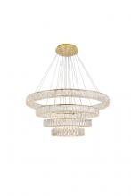 Elegant 3503G41G - Monroe Integrated LED chip light Gold Chandelier Clear Royal Cut Crystal