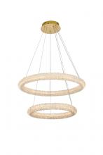 Elegant 3800G28SG - Bowen Hang D28"+D20" LED 64W DIM 3CCT  Satin Gold
