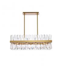 Elegant 6200G36SG - Serephina 36 inch crystal rectangle chandelier light in satin gold