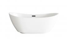 Elegant BT10362GW-MBK - Bathtub 62.2x28.3x25.2 GW with MBK drain kit