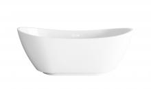Elegant BT10367GW-WHT - Bathtub 66.9x28.3x26 GW with WHT drain kit