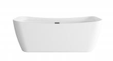 Elegant BT10467GW-MBK - Bathtub 66.9x30.7x25.6 GW with MBK drain kit