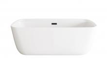 Elegant BT10567GW-MBK - Bathtub 66.9x30.7x23.6 GW with MBK drain kit