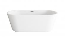 Elegant BT10665GW-BNK - Bathtub 64.9"28.3"22.8" GW with BNK drain kit