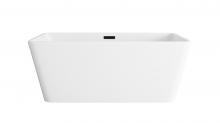 Elegant BT30659GW-MBK - Bathtub 59.1 x 29.5 x 22.8 Glossy White