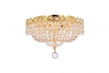 Elegant V1900F14G/RC - Century 4 light Gold Flush Mount Clear Royal Cut Crystal
