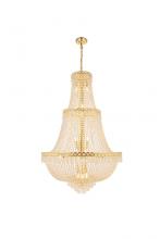 Elegant V1900G30G/RC - Century 17 light Gold Chandelier Clear Royal Cut Crystal