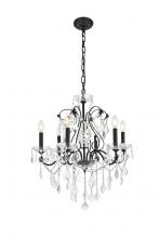 Elegant V2015D24DB/RC - St. Francis 6 light Dark Bronze Chandelier Clear Royal Cut Crystal