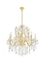 Elegant V2015D28G/RC - St. Francis 12 light Gold Chandelier Clear Royal Cut Crystal