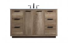 Elegant VF19454NT - Vanity Cabinet 6Dw2Dr 54x22x34 Natural Oak
