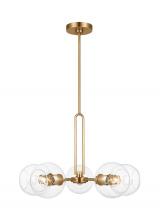 Visual Comfort & Co. Studio Collection 3155705-848 - Codyn contemporary 5-light indoor dimmable medium chandelier in satin brass gold finish with clear g