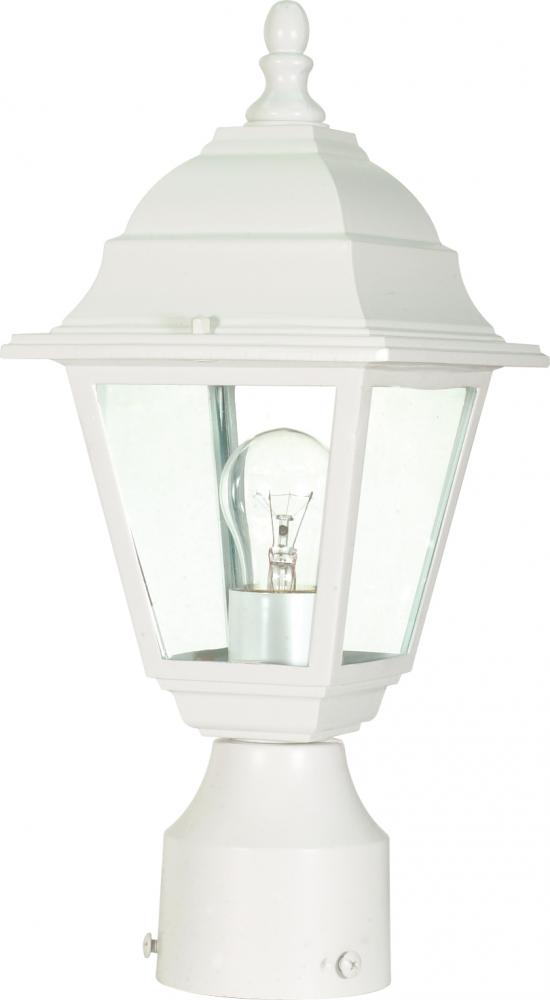 Briton - 1 Light 14" Post Lantern with Clear Seeded Glass - White Finish