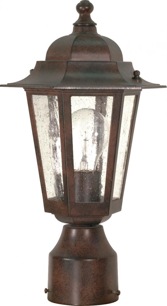 Cornerstone - 1 Light 14" Post Lantern with Clear Seeded Glass - Old Bronze Finish