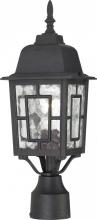 Nuvo 60/4929 - Banyan - 1 Light 17" Post Lantern with Clear Water Glass - Textured Black Finish