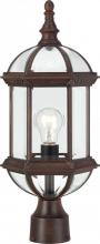Nuvo 60/4975 - Boxwood - 1 Light 19" Post Lantern with Clear Beveled Glass - Rustic Bronze Finish