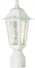 Nuvo 60/994 - Cornerstone - 1 Light 14" Post Lantern with Clear Seeded Glass - White Finish