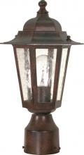Nuvo 60/995 - Cornerstone - 1 Light 14" Post Lantern with Clear Seeded Glass - Old Bronze Finish