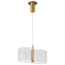 Nuvo 62/2406 - Kenzo; LED 2 Light Mini Pendant; Polished Anodized Bronze Finish; Light Guide Panel