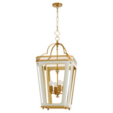 Quorum 840-4-0847 - LOIRE 4 LIGHT PENDANT - STUDIO WHITE/BRUSHED BRASS