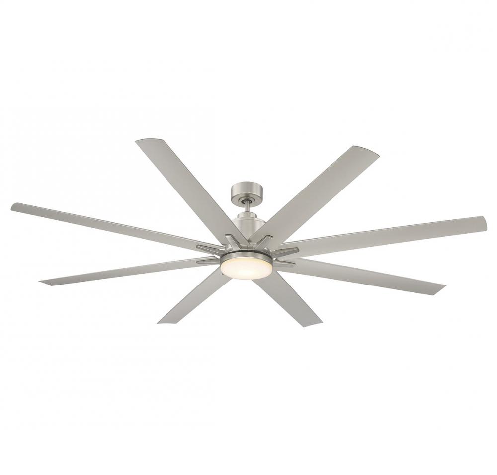 72" LED Outdoor Ceiling Fan in Brushed Nickel