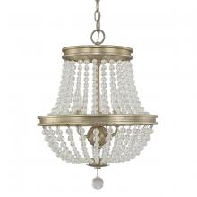 Austin Allen & Co. 9A125A - 3-Light Chandelier with Glass Beads and Finial