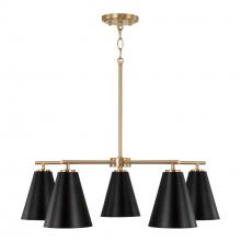 Austin Allen & Co. AA1040RK - 28"W x 8.25"H 5-Light Chandelier in Matte Brass and Black