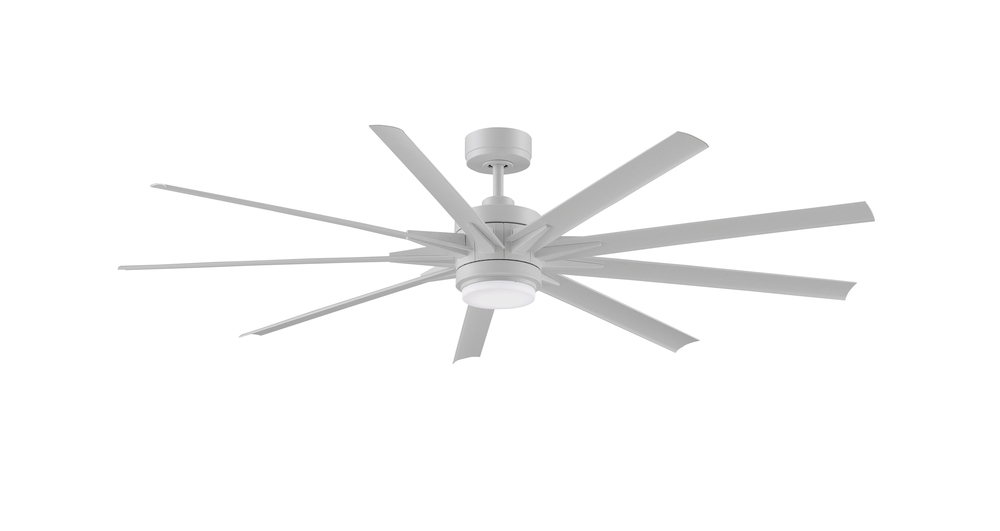 Odyn Indoor/Outdoor Custom Ceiling Fan DC Motor- Matte White with LED Light Kit