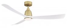 Fanimation FPD8534BS - Kute 52 inch Indoor/Outdoor Ceiling Fan - Brushed Satin Brass with Matte White blades