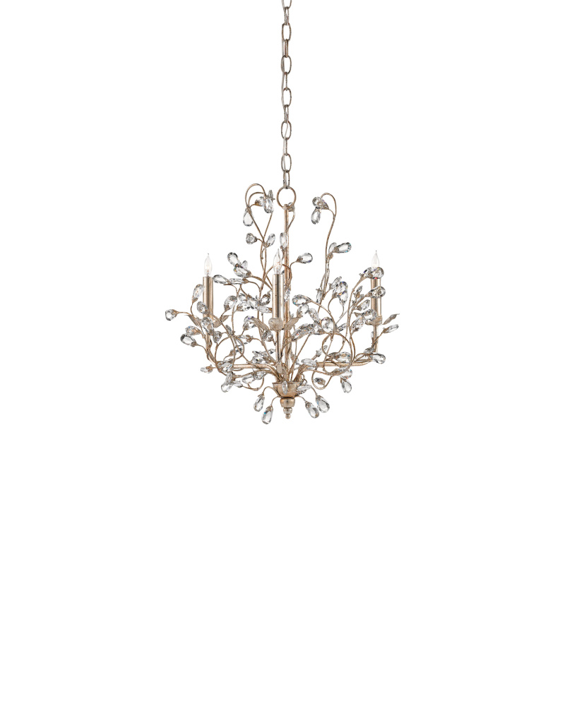 Crystal Bud Small Silver Chandelier